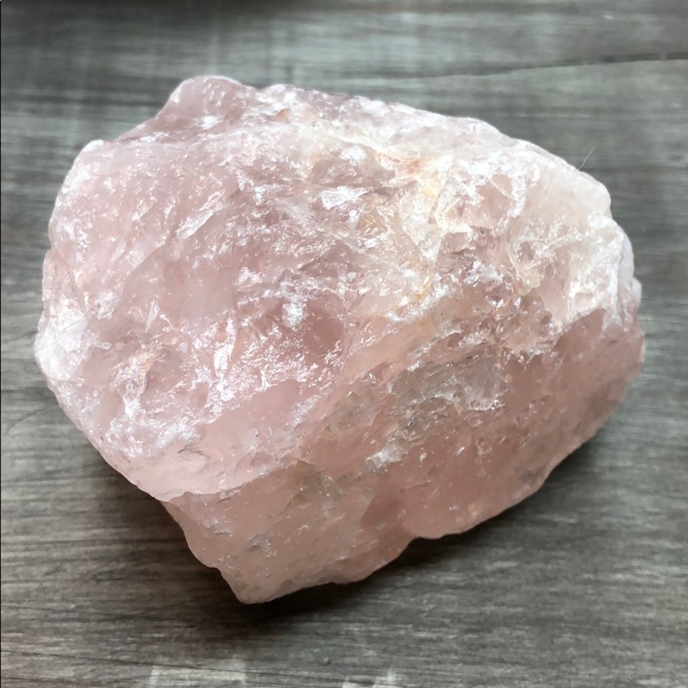 Lg natural raw rose quartz crystal chunk